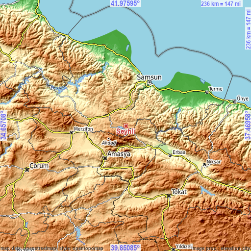 Topographic map of Şeyhli