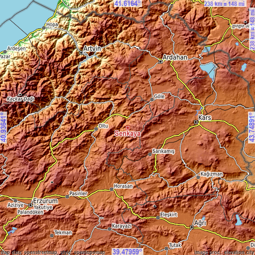 Topographic map of Şenkaya