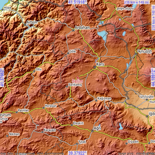 Topographic map of Selim