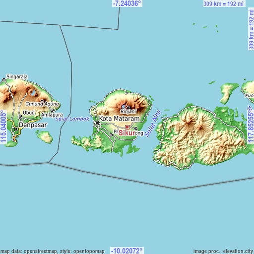 Topographic map of Sikur