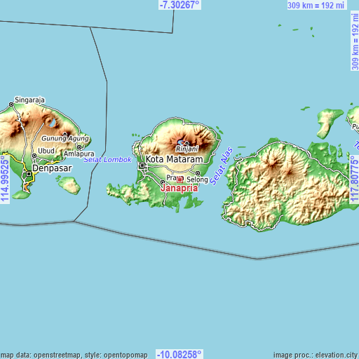 Topographic map of Janapria