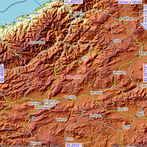 Topographic map of Narman