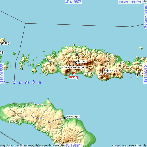 Topographic map of Iteng
