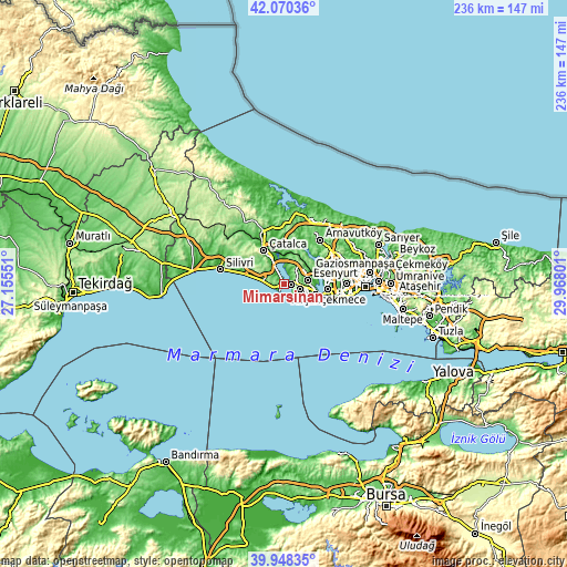 Topographic map of Mimarsinan