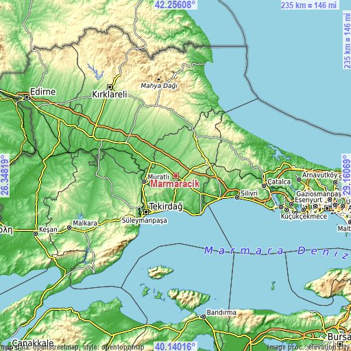 Topographic map of Marmaracık