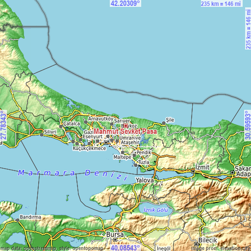 Topographic map of Mahmut Şevket Paşa