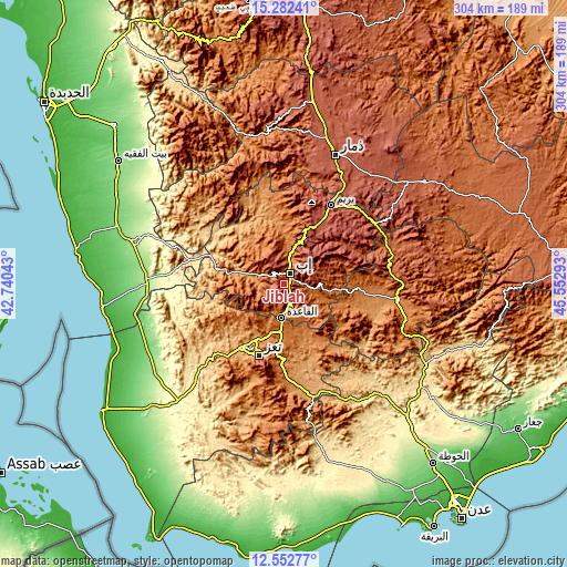 Topographic map of Jiblah