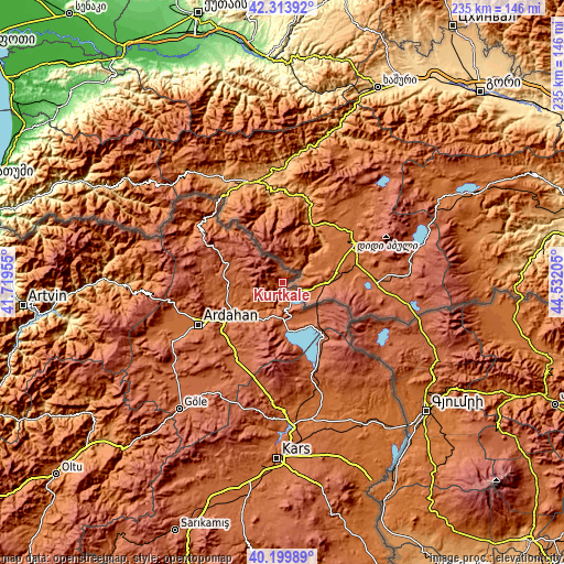 Topographic map of Kurtkale