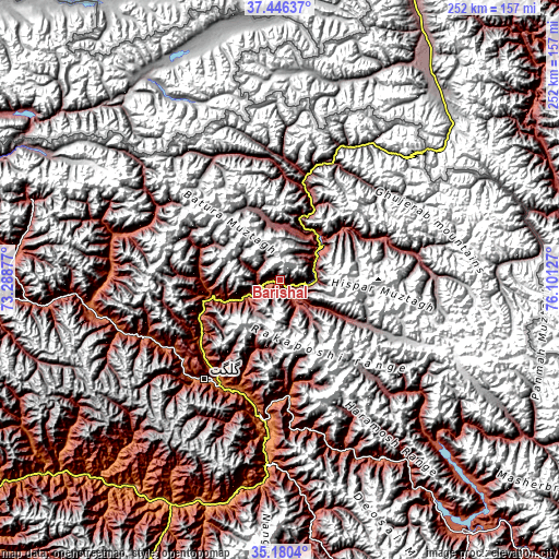 Topographic map of Barishal