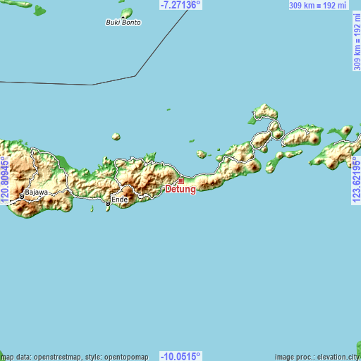 Topographic map of Detung