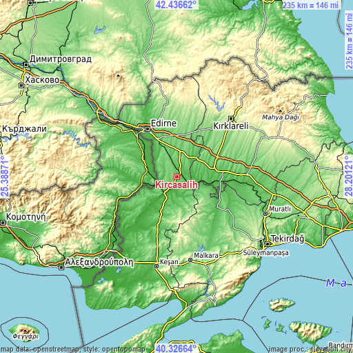 Topographic map of Kırcasalih