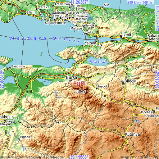 Topographic map of Kestel