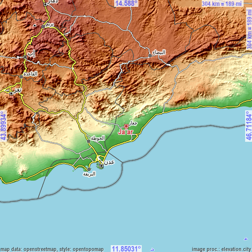 Topographic map of Ja‘ār