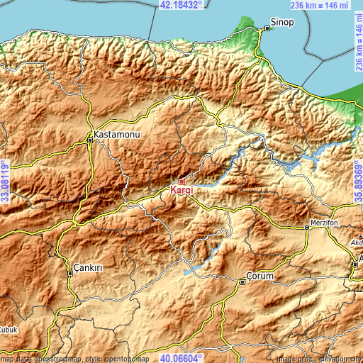 Topographic map of Kargı