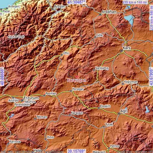 Topographic map of Karaurgan