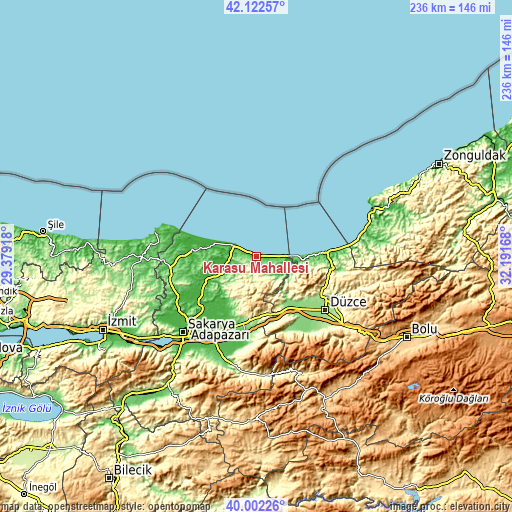 Topographic map of Karasu Mahallesi