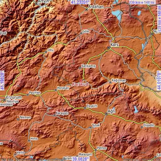 Topographic map of Karakurt