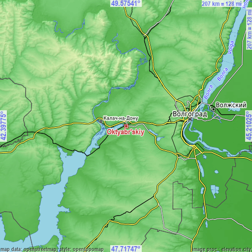 Topographic map of Oktyabr’skiy