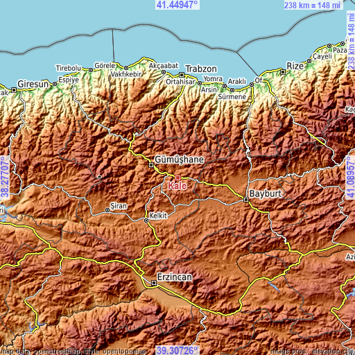 Topographic map of Kale