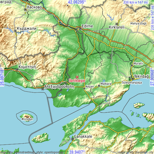 Topographic map of İbriktepe