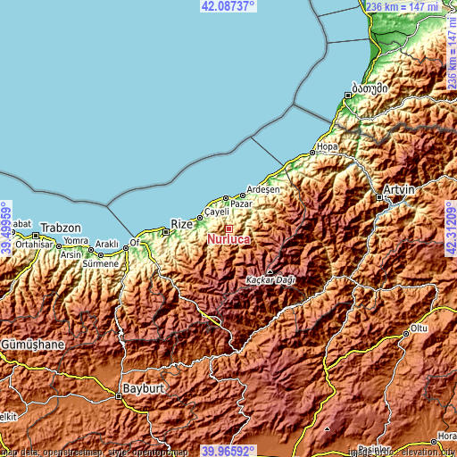 Topographic map of Nurluca