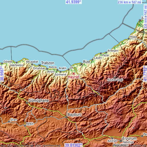 Topographic map of Hayrat