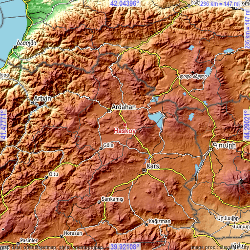 Topographic map of Hasköy