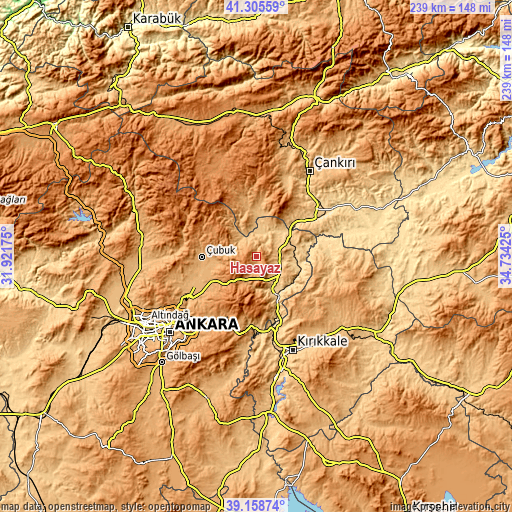 Topographic map of Hasayaz