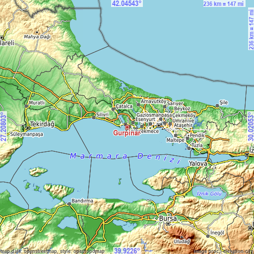 Topographic map of Gürpınar