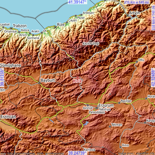 Topographic map of Kırık