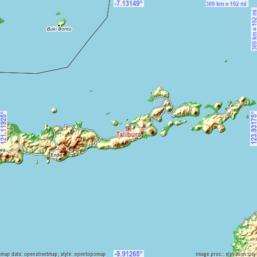 Topographic map of Talibura