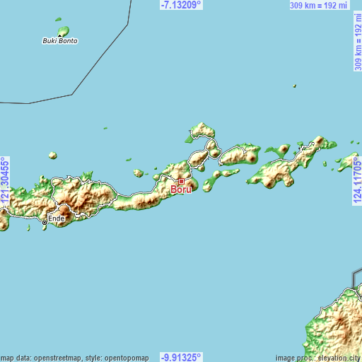 Topographic map of Boru