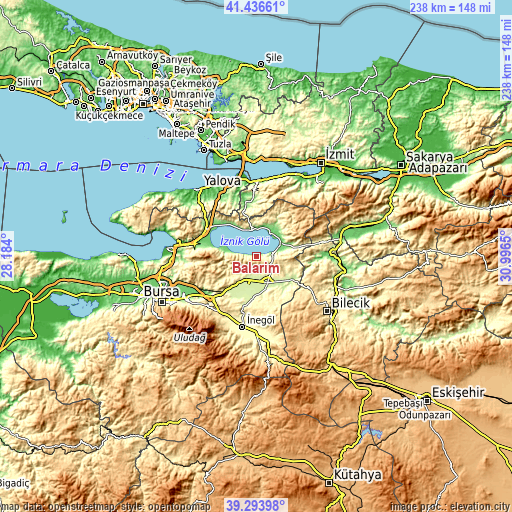 Topographic map of Balarim