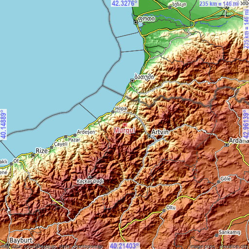 Topographic map of Murgul