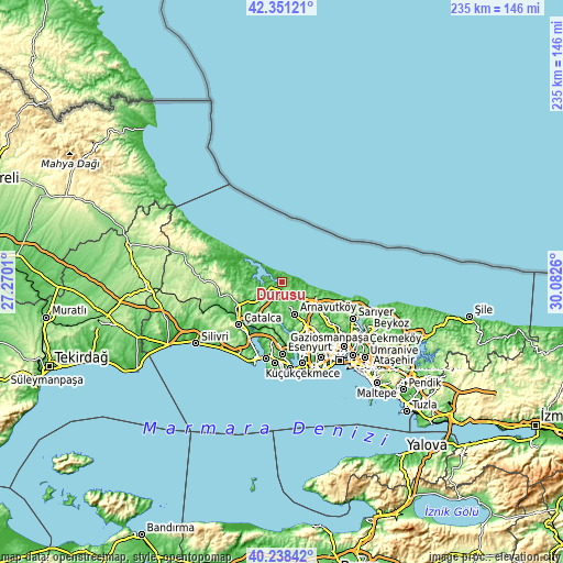 Topographic map of Durusu