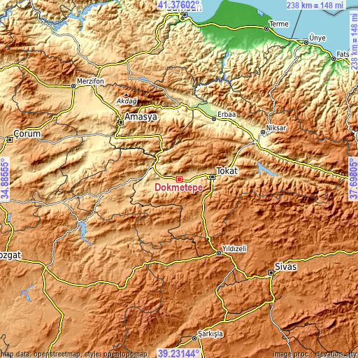 Topographic map of Dökmetepe
