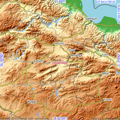 Topographic map of Doğantepe