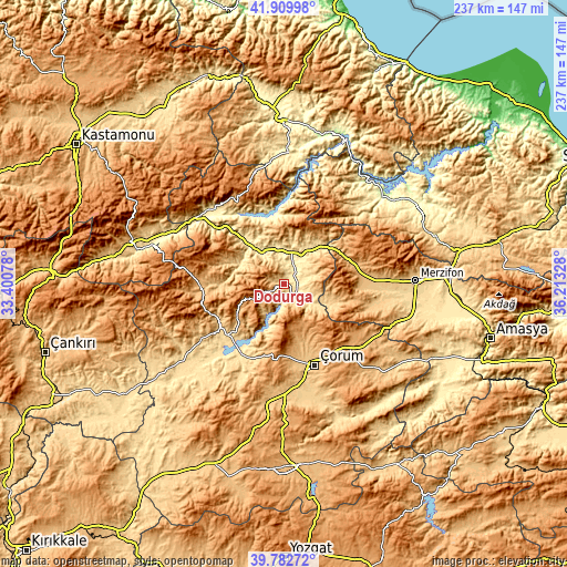 Topographic map of Dodurga