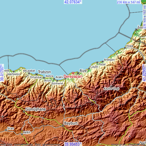 Topographic map of Derepazarı