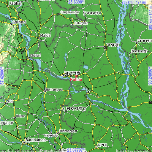 Topographic map of Puthia
