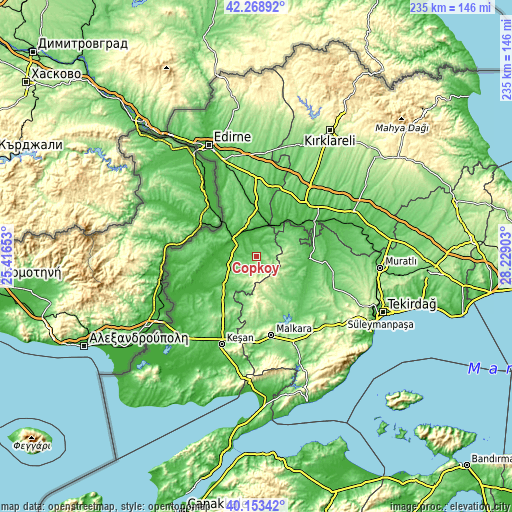 Topographic map of Çöpköy