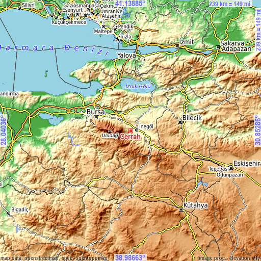 Topographic map of Cerrah