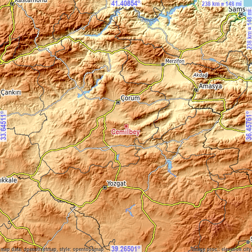 Topographic map of Cemilbey