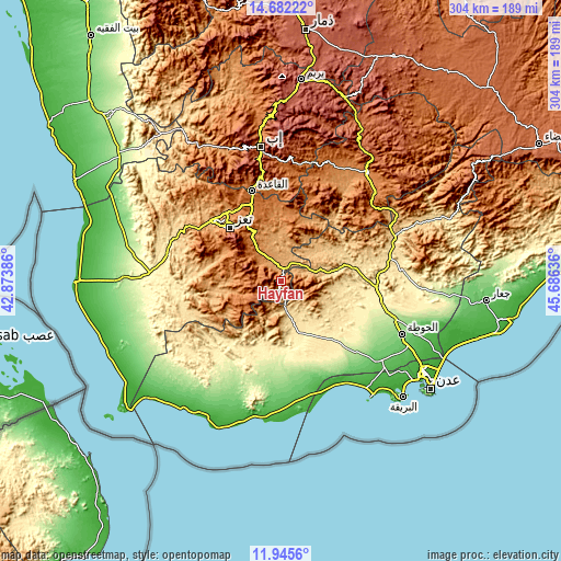 Topographic map of Ḩayfān