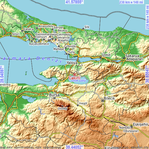 Topographic map of Çakırlı