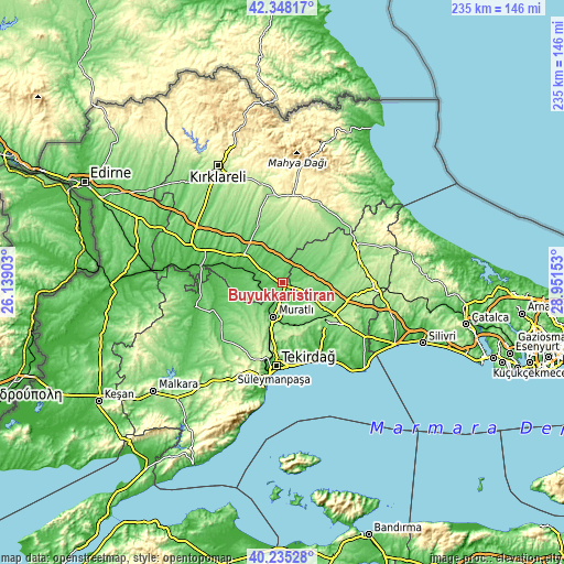 Topographic map of Büyükkarıştıran