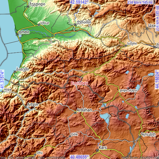 Topographic map of Eminbey