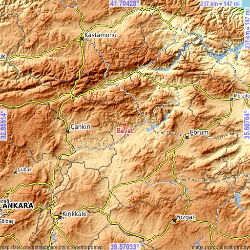 Topographic map of Bayat