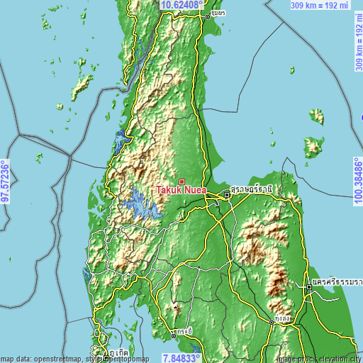 Topographic map of Takuk Nuea