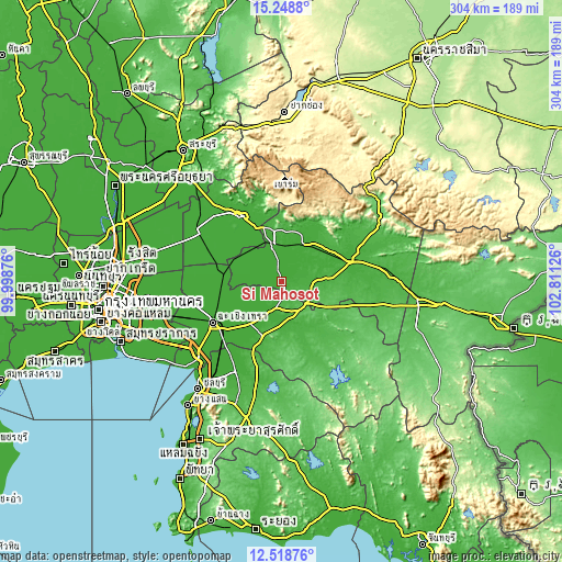 Topographic map of Si Mahosot